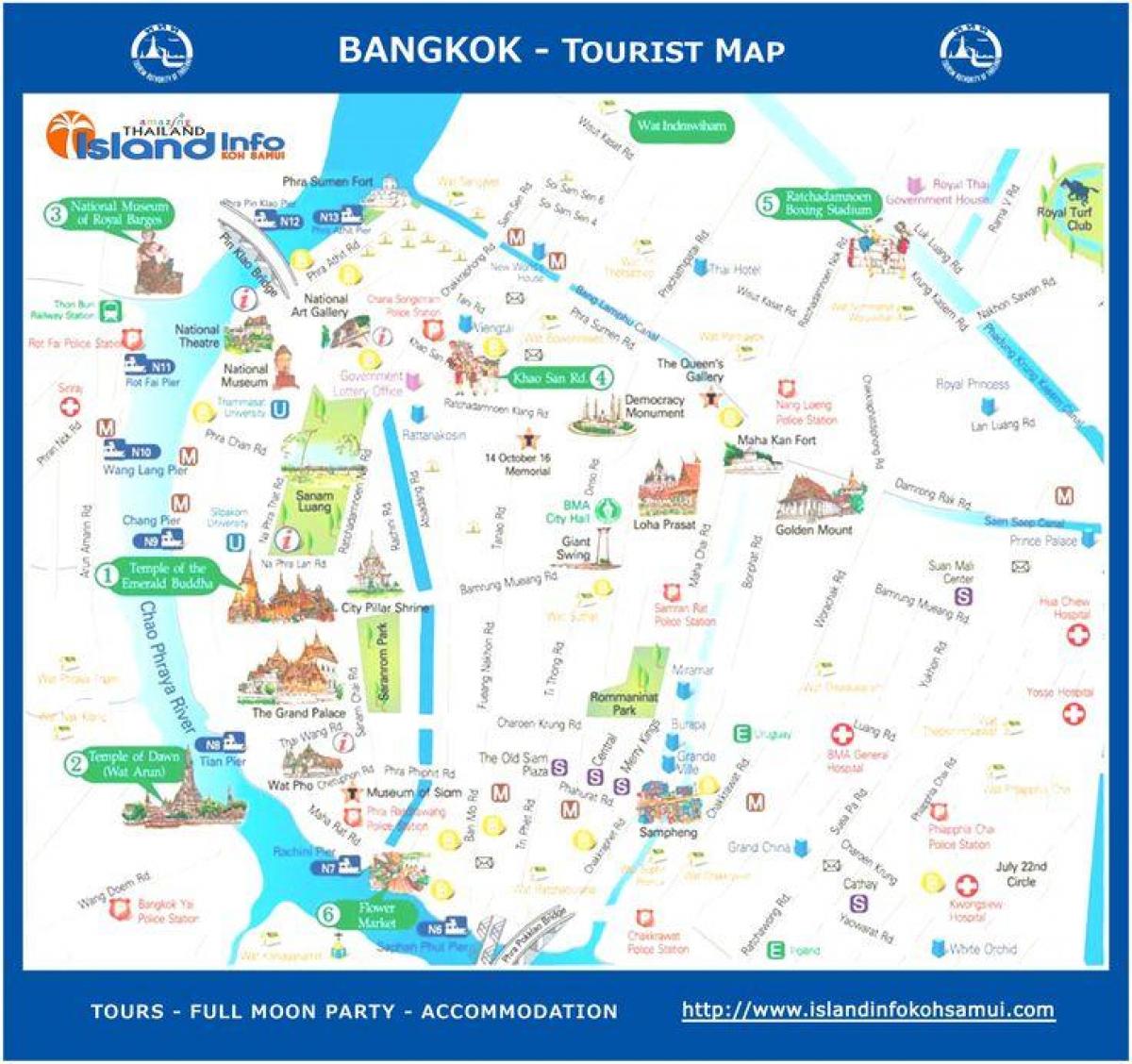 bangkok thailandia mappa turistica