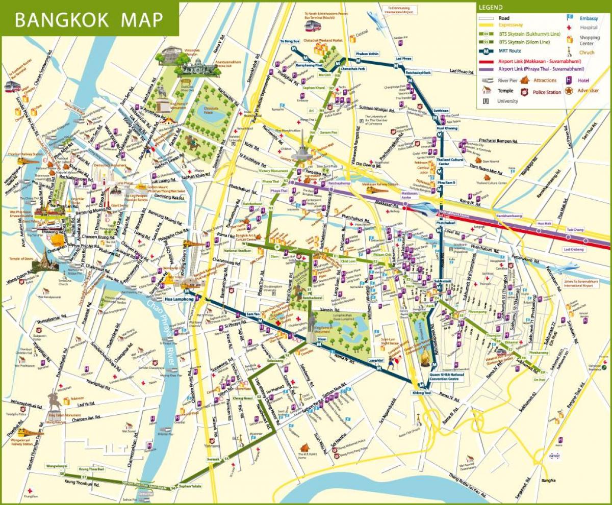 mappa di bangkok street