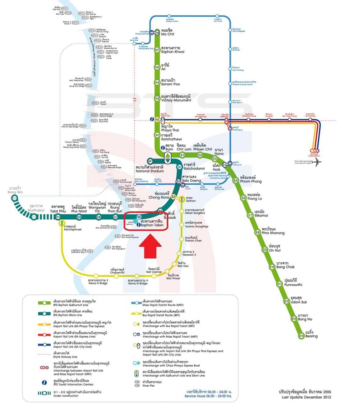 mappa della stazione bts saphan taksin