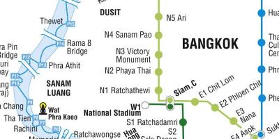 Mappa di bangkok metro e skytrain