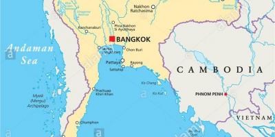 Bangkok su una mappa del mondo