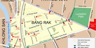 Mappa di bangkok quartiere a luci rosse