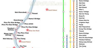 Bangkok river ferry mappa