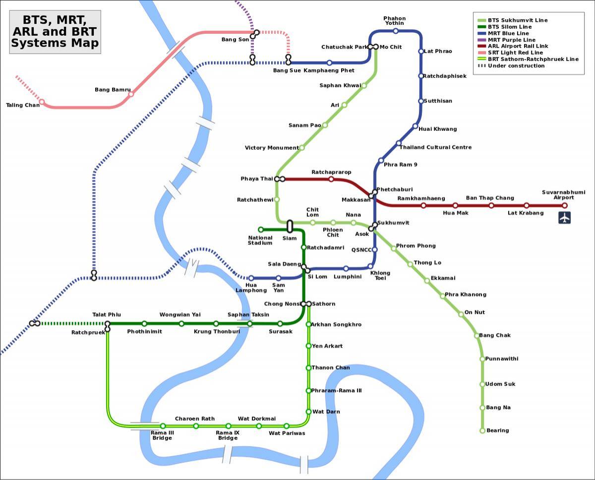 collegamento ferroviario aeroporto mappa di bangkok