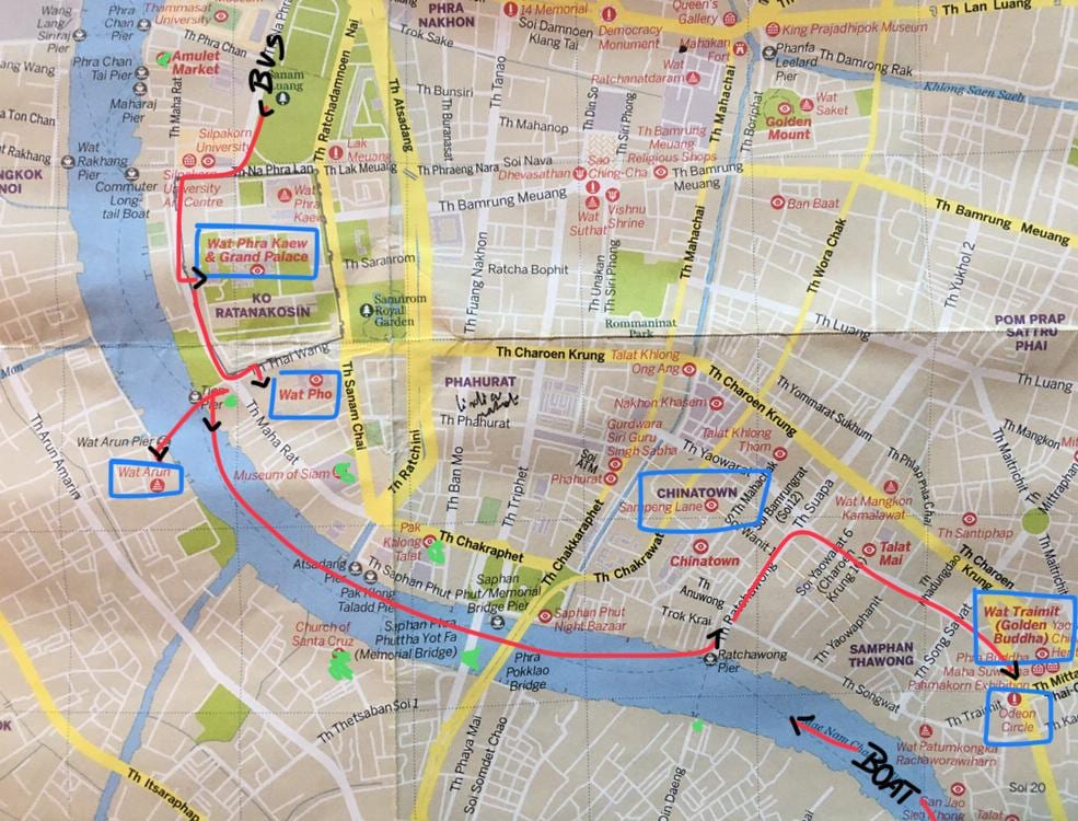 città vecchia di bangkok la mappa