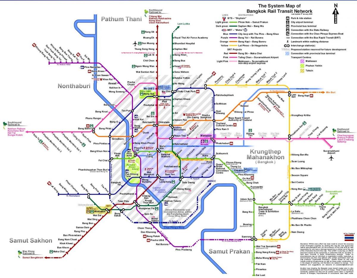 transito sulla mappa di bangkok