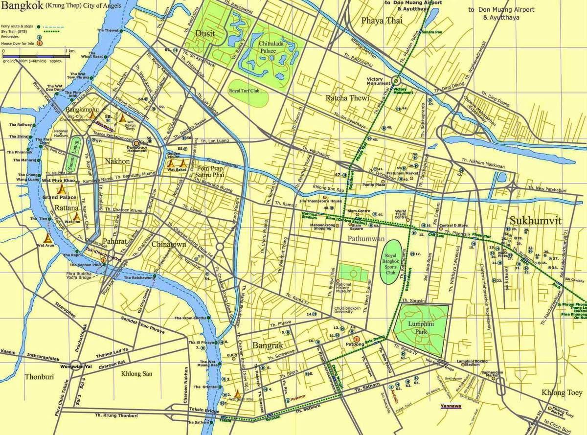 mappa di bangkok strada