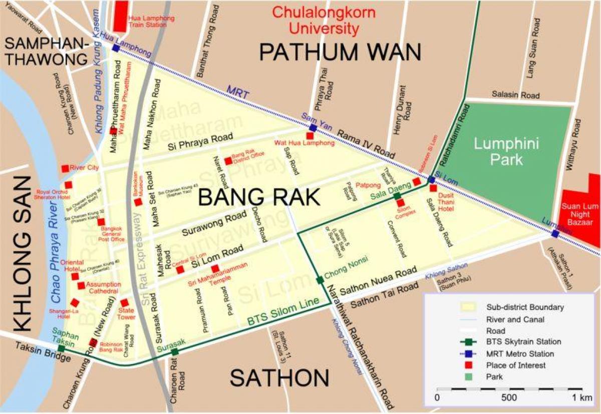 mappa di bangkok quartiere a luci rosse