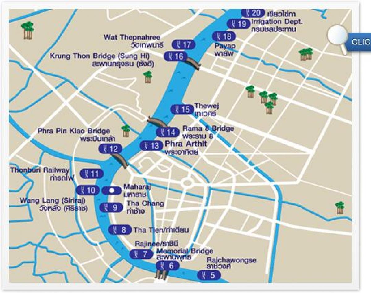 mappa di bangkok, il trasporto fluviale