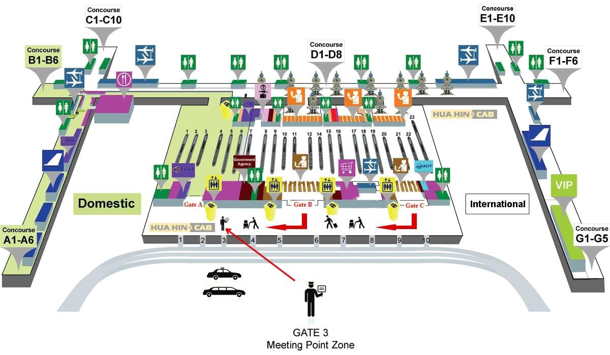 bangkok thailandia aeroporto mappa