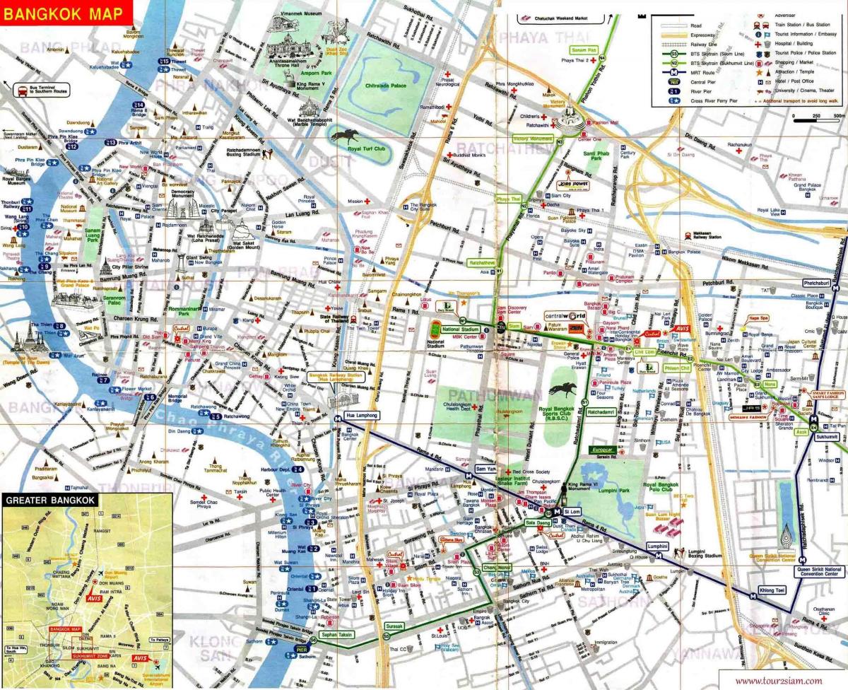 bangkok mappa turistica inglese
