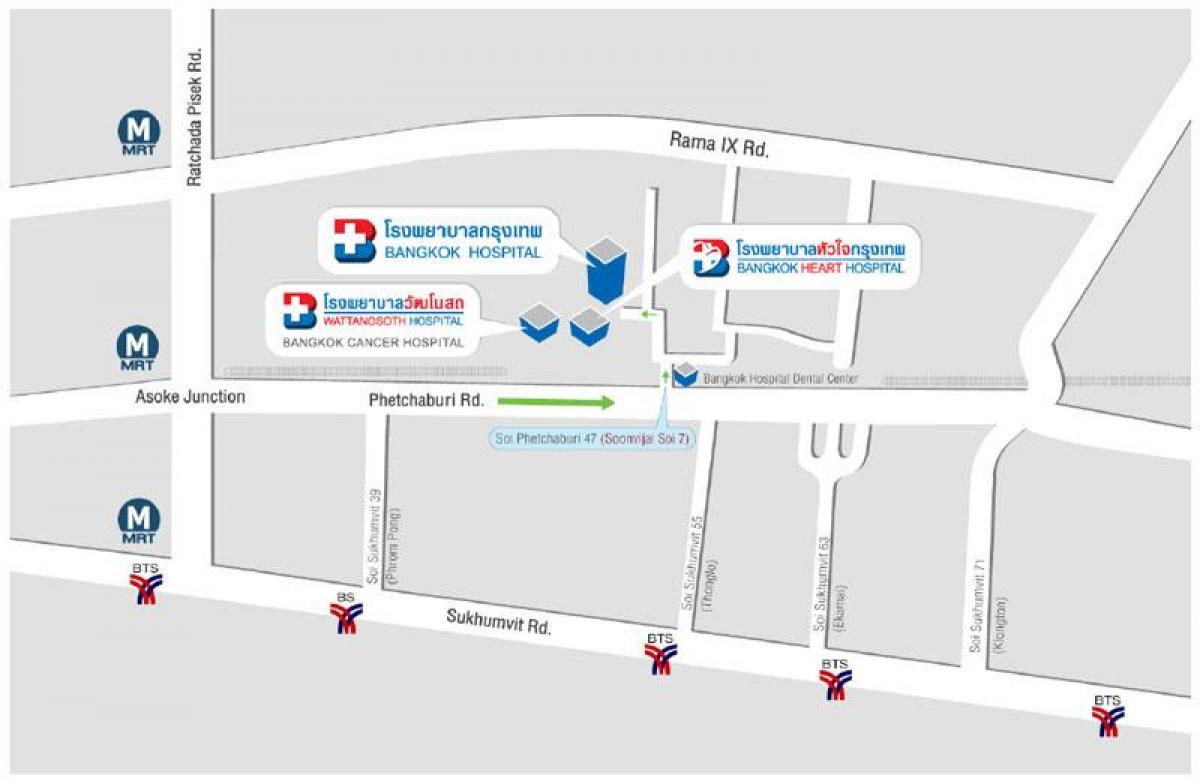 mappa di bangkok hospital