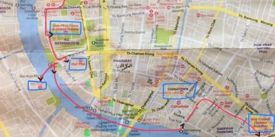 Città vecchia di Bangkok la mappa